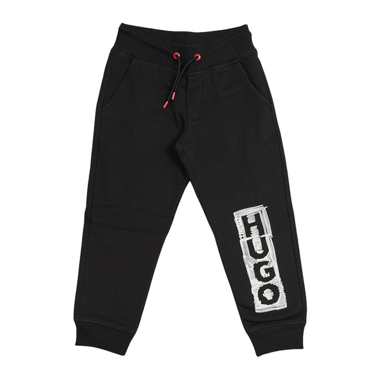 Nowoczesne spodnie dresowe dla dzieci z nadrukiem logo Hugo Boss