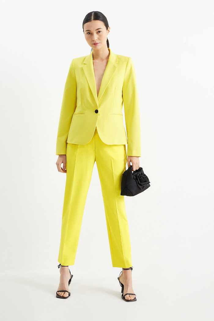 C&A Spodnie biznesowe-średni stan-slim fit, żółty, Rozmiar: 42