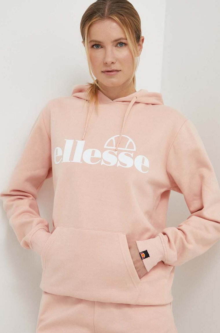 Ellesse bluza Lyara OH Hoody damska kolor różowy z kapturem z nadrukiem SGP16455