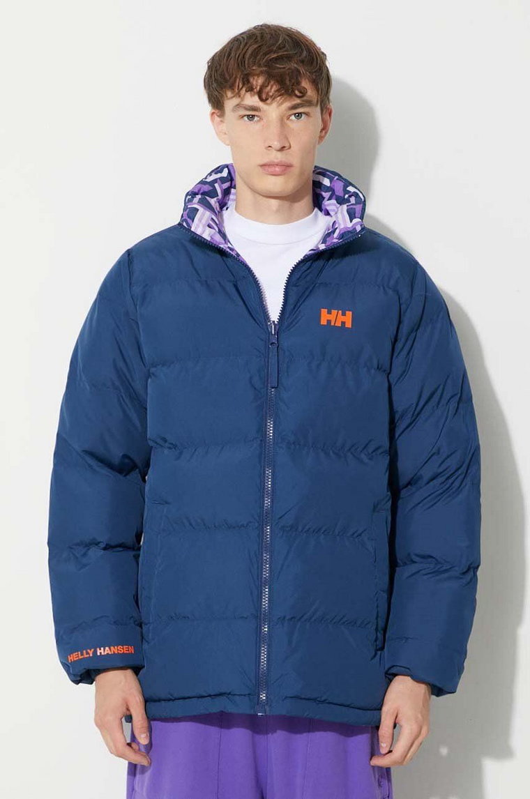 Helly Hansen kurtka dwustronna YU 23 REVERSIBLE PUFFER męska kolor niebieski zimowa 54060