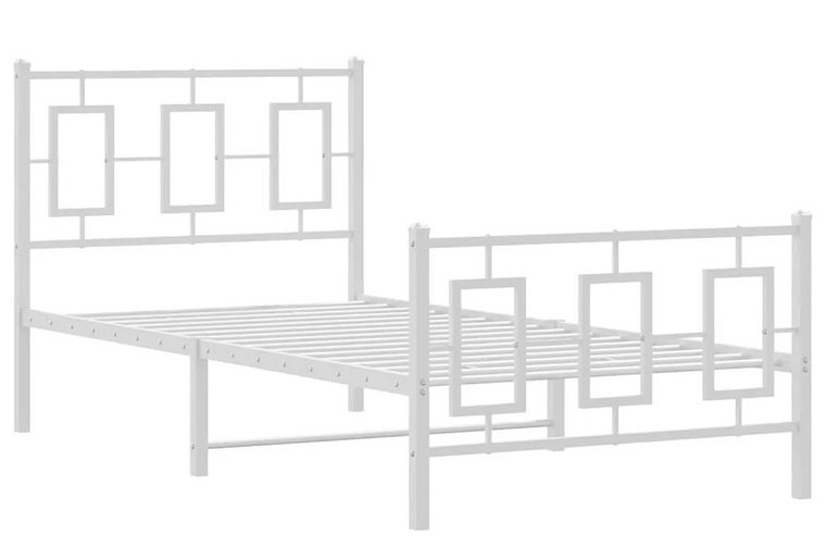 Białe metalowe łóżko jednoosobowe 100x200 cm - Esenti