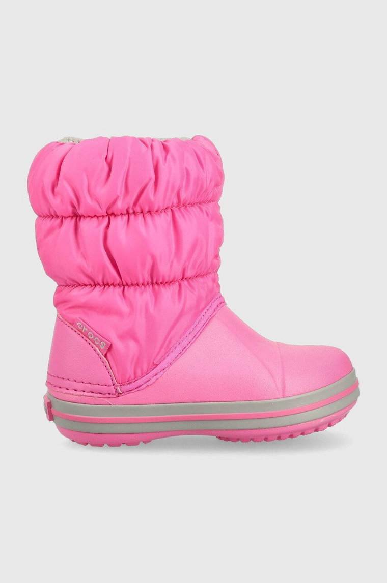 Crocs śniegowce dziecięce Winter Puff Boot kolor różowy