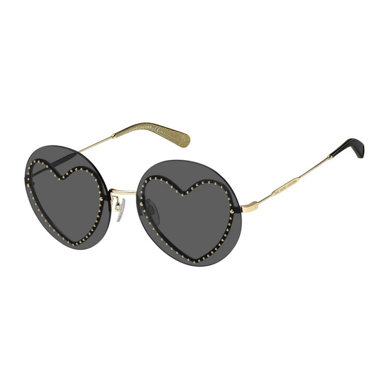 Złote Metalowe Okulary Przeciwsłoneczne dla Kobiet Marc Jacobs
