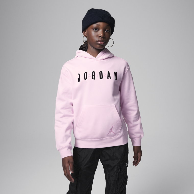 Bluza z kapturem dla dużych dzieci Jordan Soft Touch Mixed - Różowy