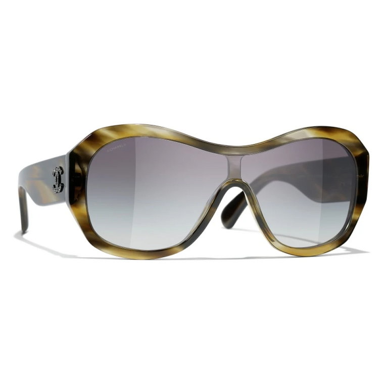 Szare Gradient Zielono-Szare Okulary przeciwsłoneczne Chanel
