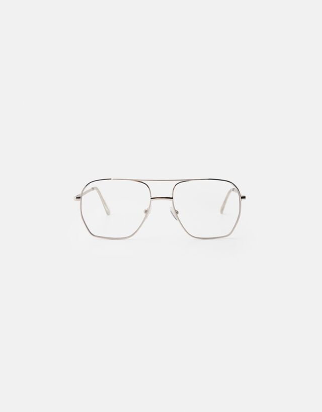 Bershka Okulary Aviator Kobieta Srebrny