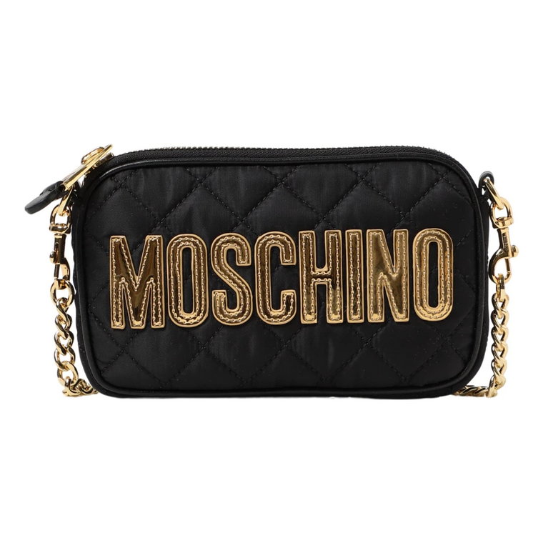 Czarna tkaninowa torba na ramię Moschino