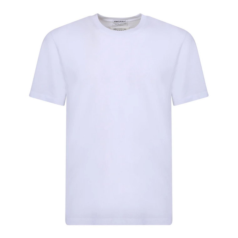 Biała Bawełniana Koszulka z Okrągłym Dekoltem Maison Margiela