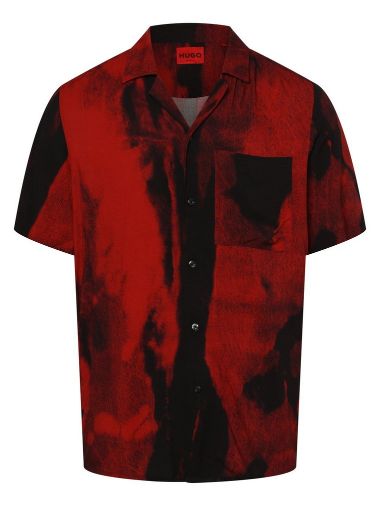 HUGO - Koszula męska  Ellino, czerwony|czarny