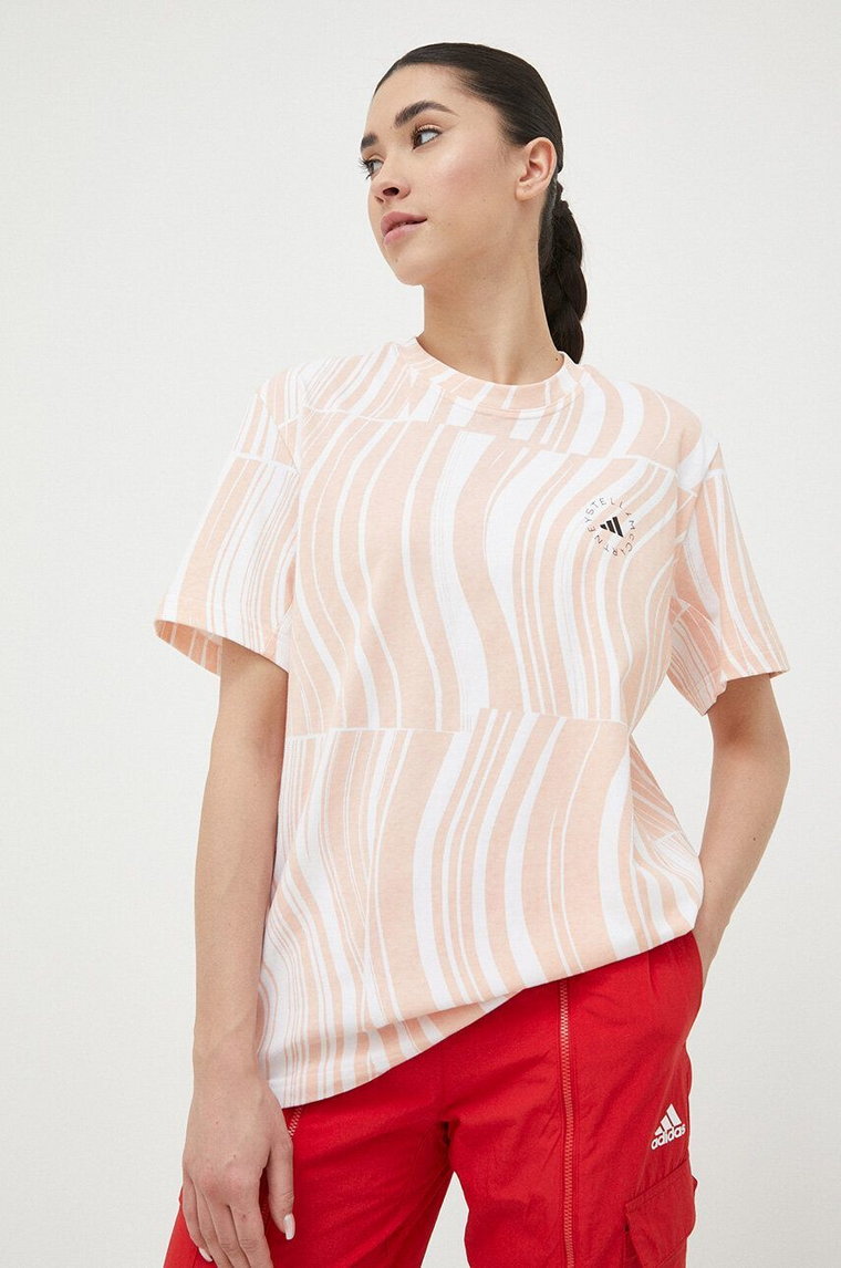 adidas by Stella McCartney t-shirt bawełniany kolor pomarańczowy