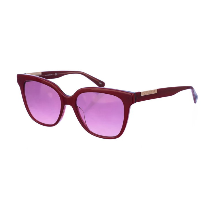 Owalne Okulary Przeciwsłoneczne z Acetatową Oprawką, Fioletowe Soczewki Longchamp