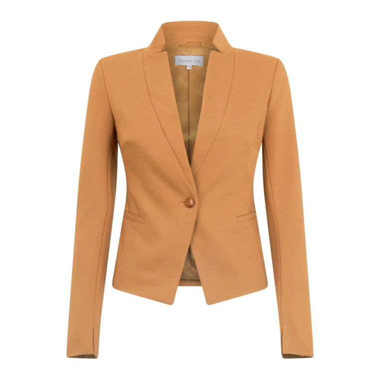 Beżowy Slim Fit Blezer Patrizia Pepe