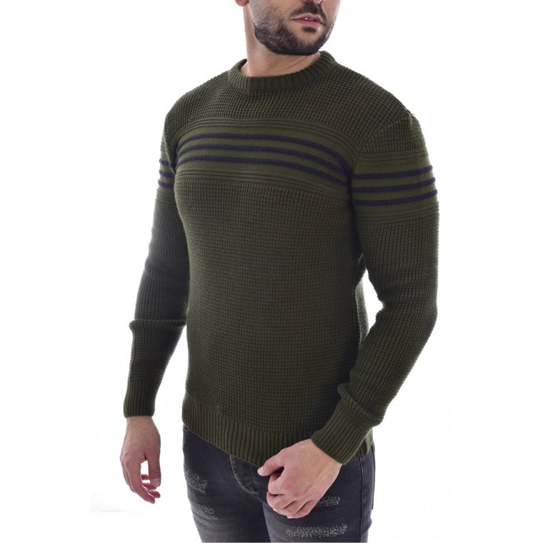 Dobry sweter z dwiema -tonową siatką 2530 Goldenim paris
