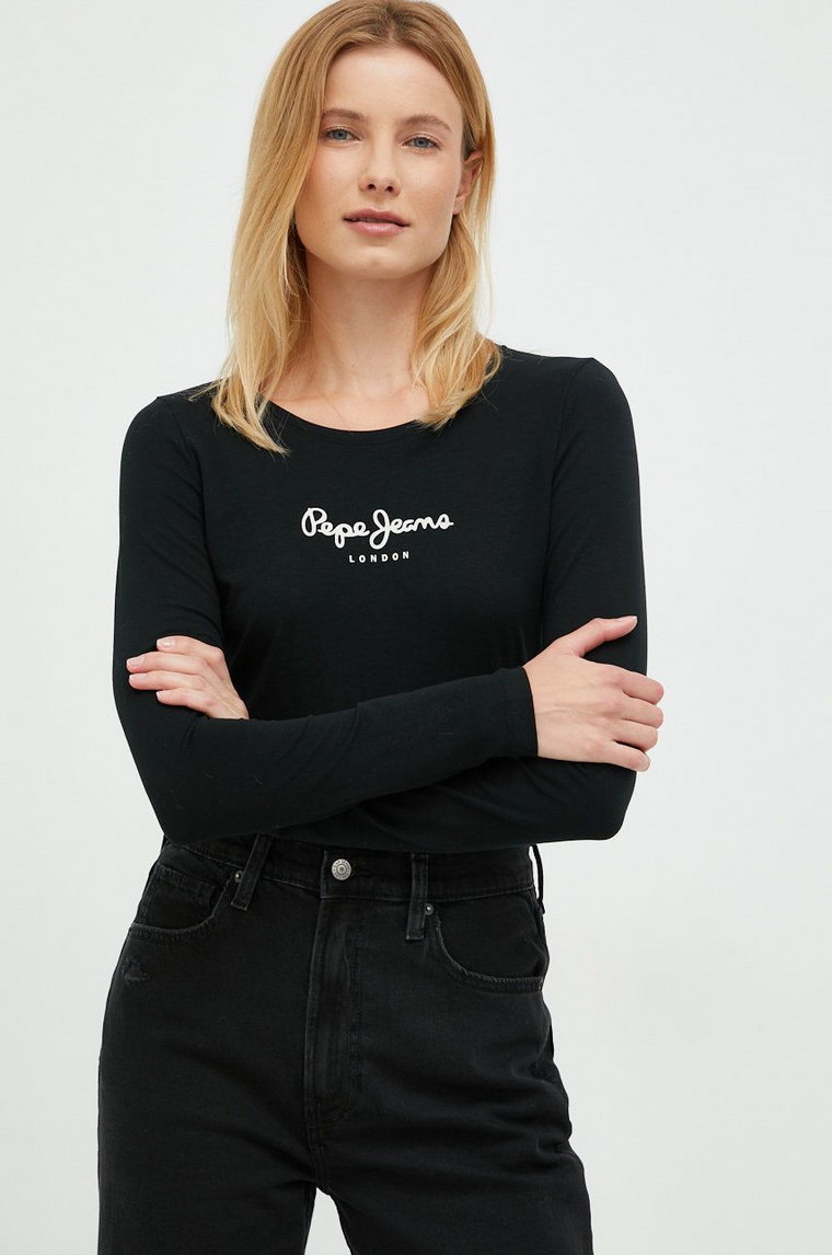 Pepe Jeans longsleeve damski kolor czarny