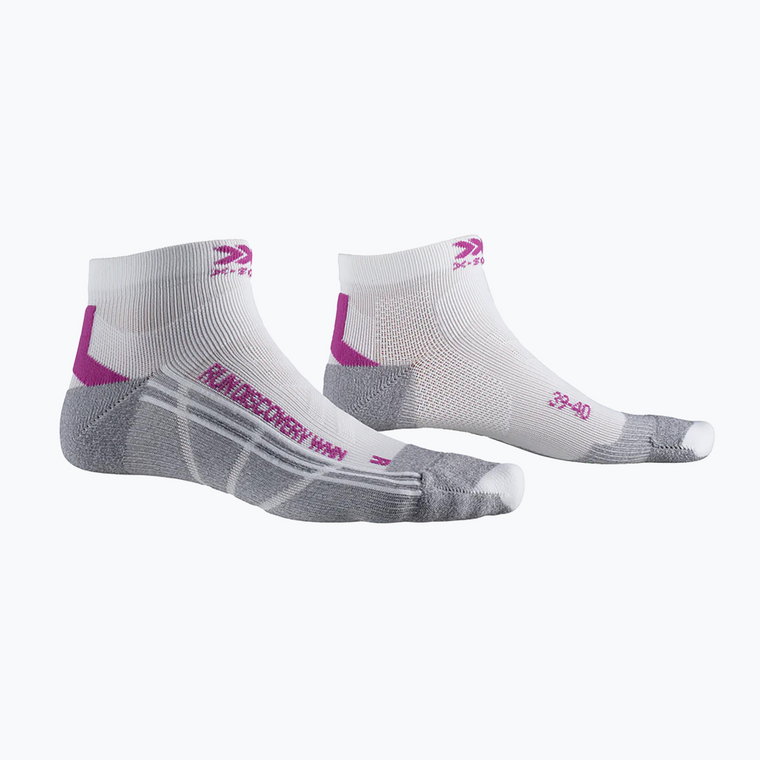 Skarpety do biegania damskie X-Socks Run Discovery 4.0 white/twyce purple/grey melange