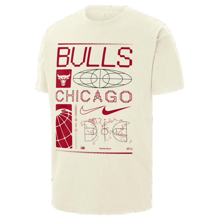 Męski T-shirt Nike NBA Max90 Chicago Bulls - Biel