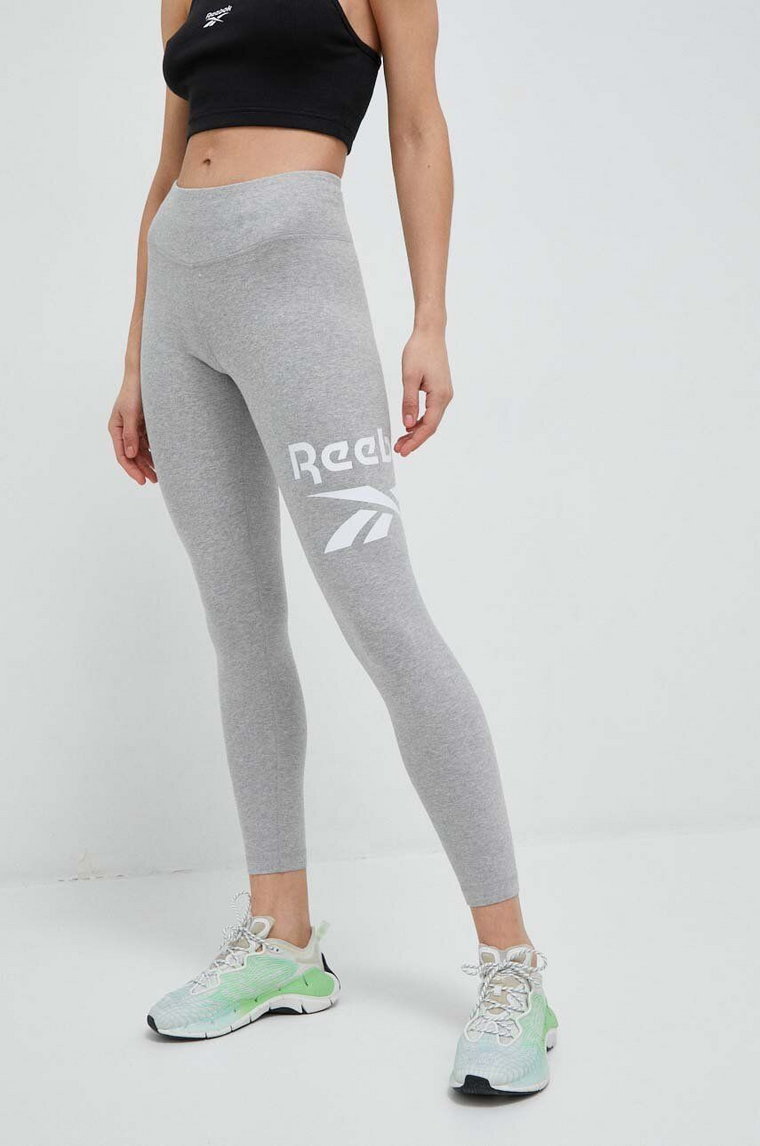 Reebok legginsy damskie kolor szary wzorzyste