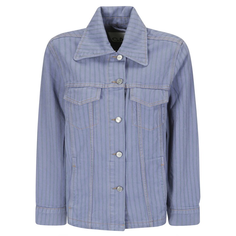 Denim Stripe Overdyed Kurtka Ganni