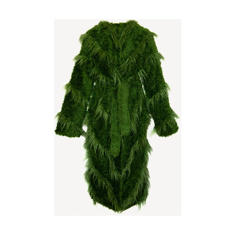 Zielona kurtka ze sztucznego futra Fortini