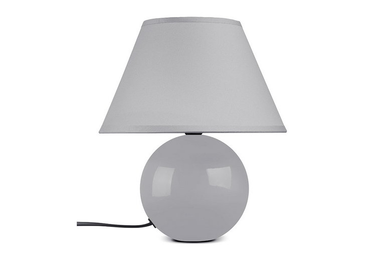 Lampa stołowa HULAR szary, Ø22, h27, ceramika/tkanina