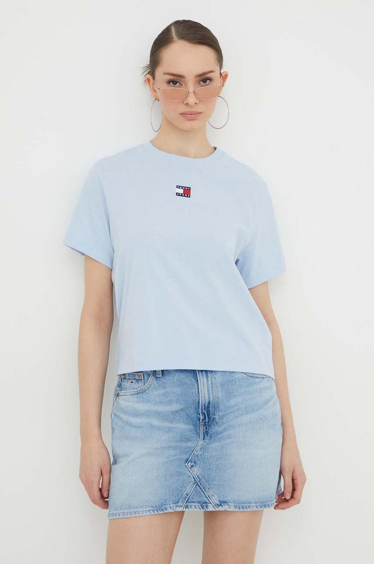 Tommy Jeans t-shirt damski kolor niebieski DW0DW17391
