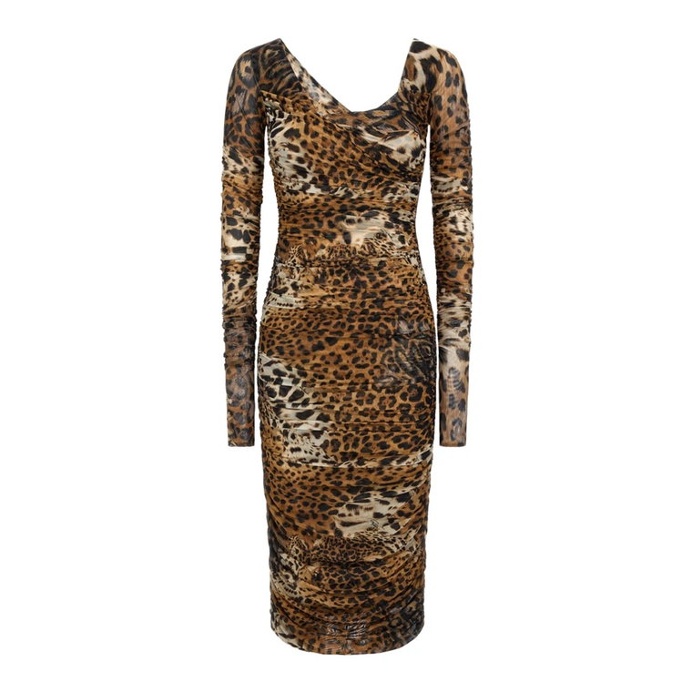 Sukienka z nadrukiem Jaguar Roberto Cavalli
