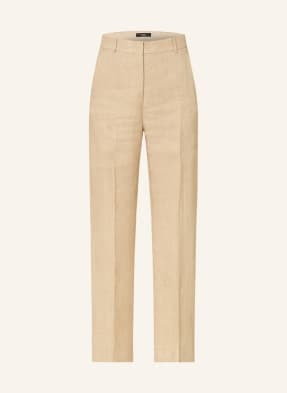 Weekend Maxmara Spodnie Marlena Malizia Z Lnu beige