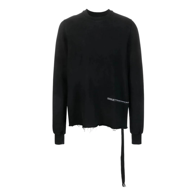 Czarny bawełniany sweter z naszywką z logo Rick Owens