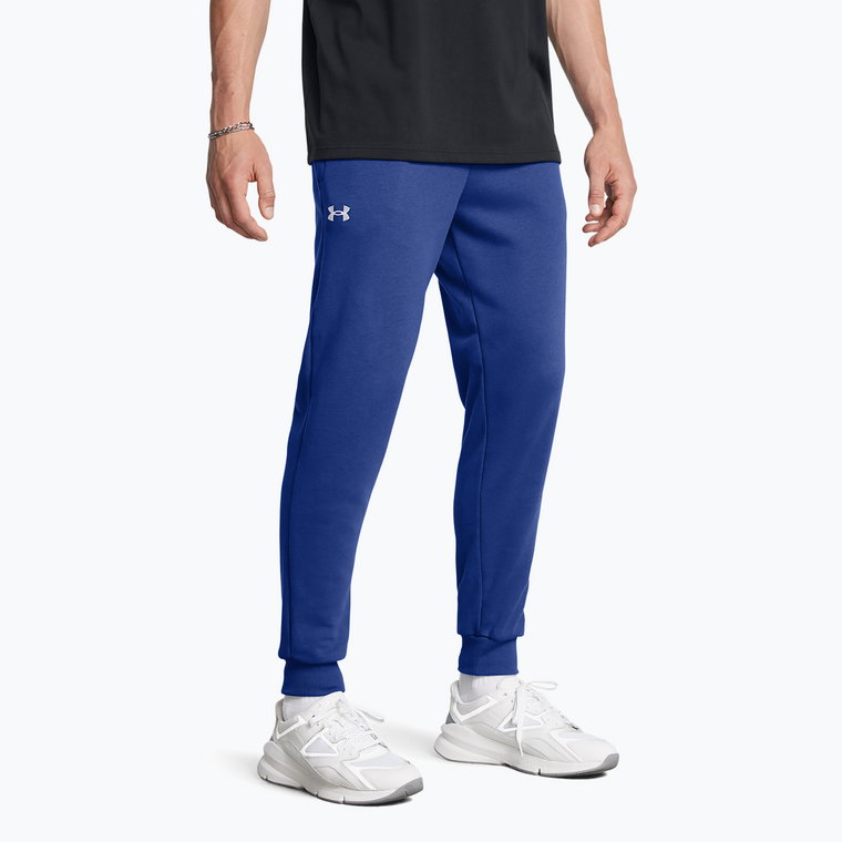 Spodnie męskie Under Armour Rival Fleece Joggers tech blue/white