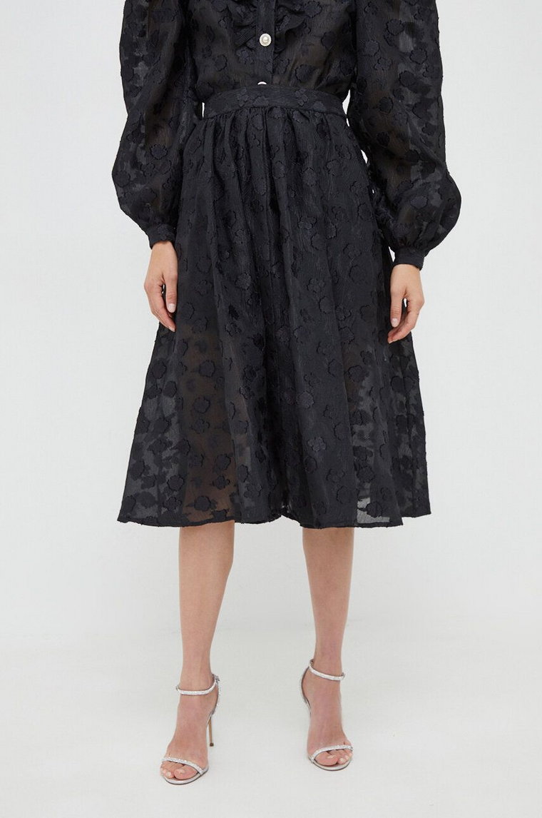Custommade spódnica kolor czarny midi rozkloszowana