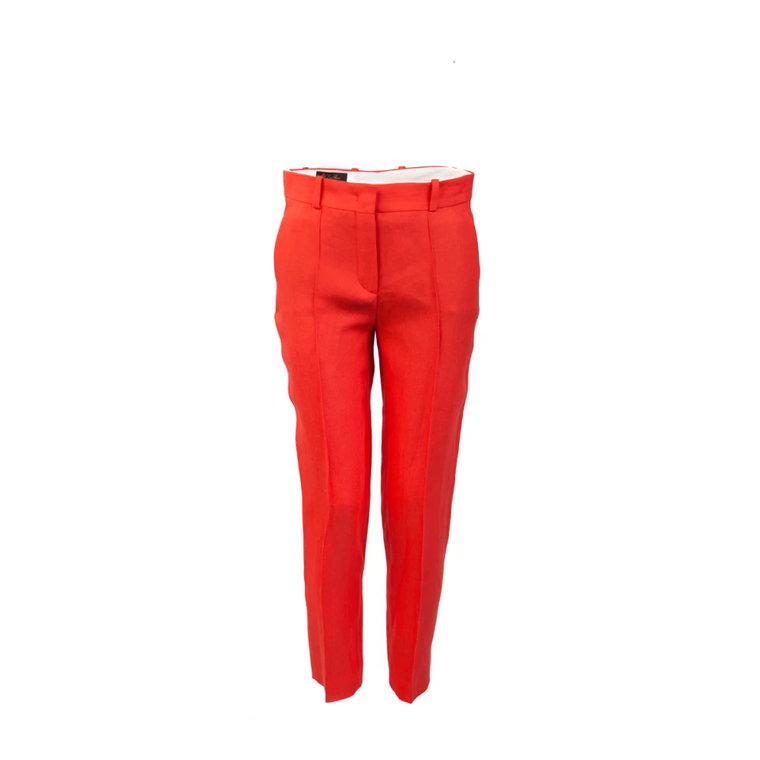Czerwone lniane spodnie Loro Piana