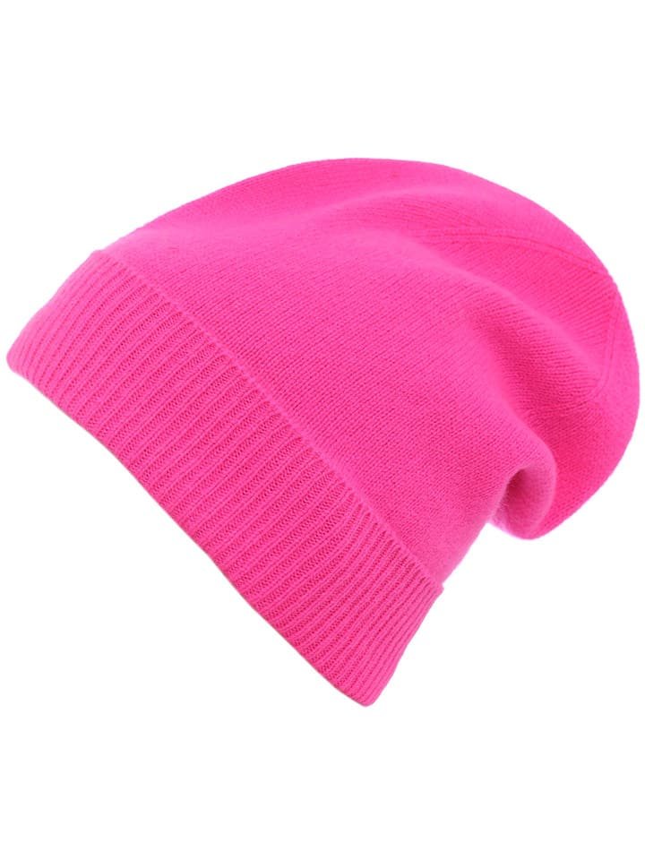 Zwillingsherz Kaszmirowa czapka beanie w kolorze różowym