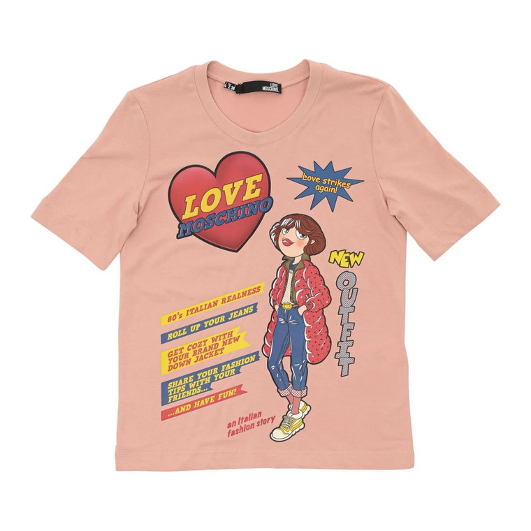 Powder Pink 3D T-Shirt Love Moschino