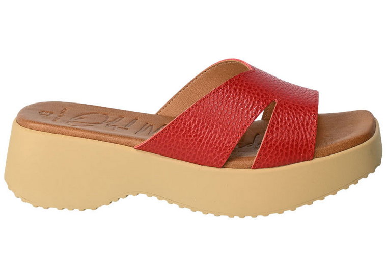 Klapki Oh My Sandals 5194 Dolux Rojo Czerowne Skórzane