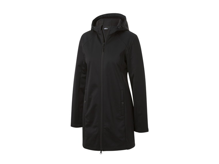 CRIVIT Płaszcz damski softshell, hydrofobowy (M (40/42), Czarny)