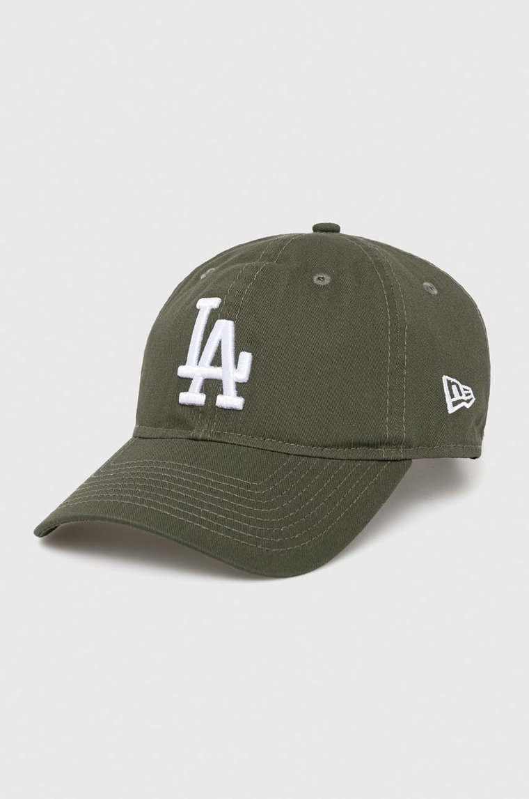 New Era czapka z daszkiem bawełniana kolor zielony z aplikacją LOS ANGELES DODGERS