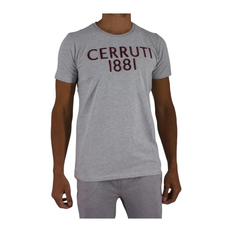 T-shirt z logo - Szary Cerruti 1881