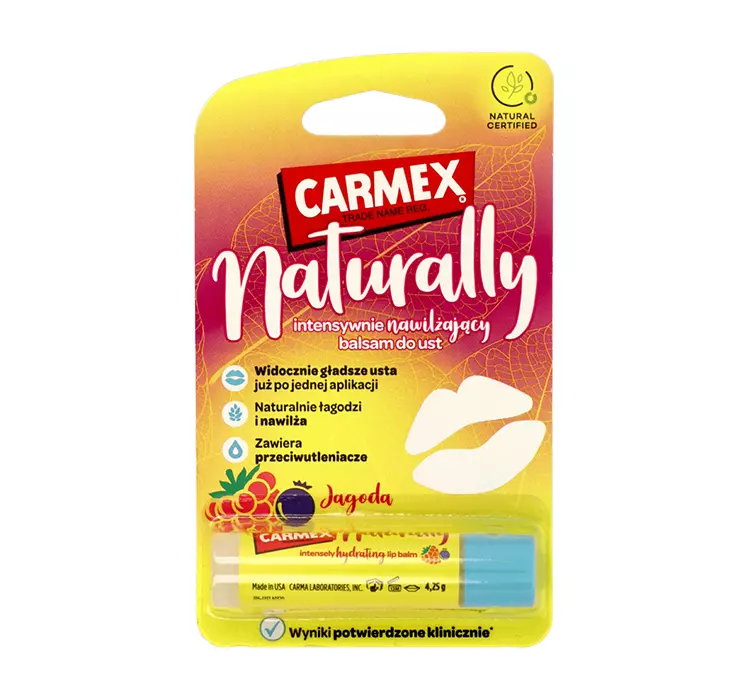 CARMEX NATURALLY INTENSYWNIE NAWILŻAJĄCY BALSAM DO UST JAGODA 4,25G