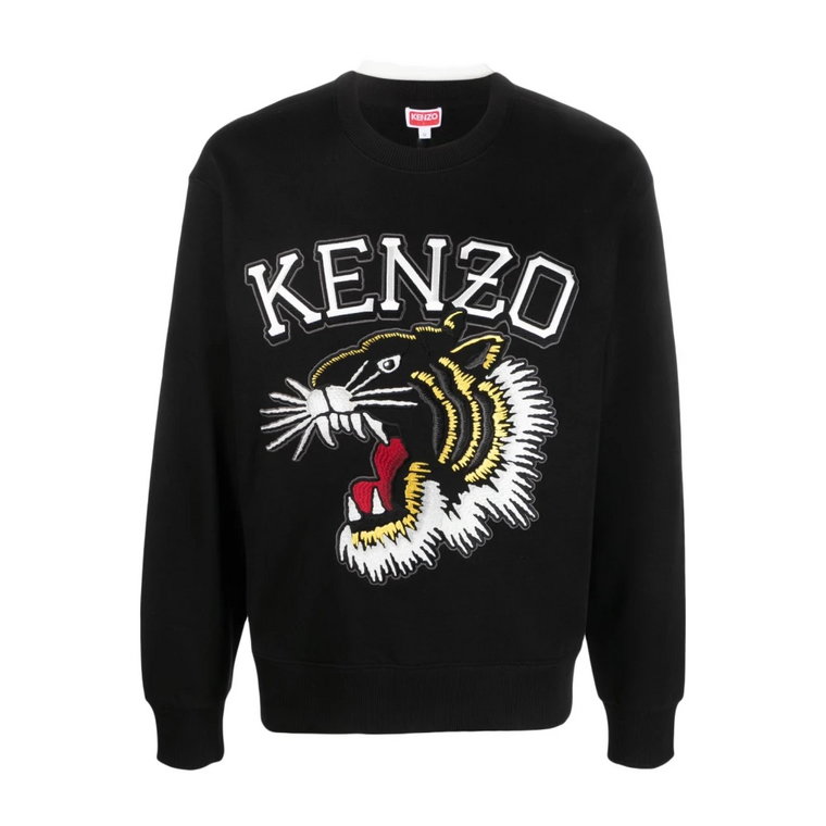 Czarny Bluza z Logo z Bawełny Kenzo