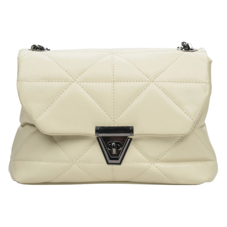 Small Women's Light Beige Leather Handbag Estro Er00108874 Estro