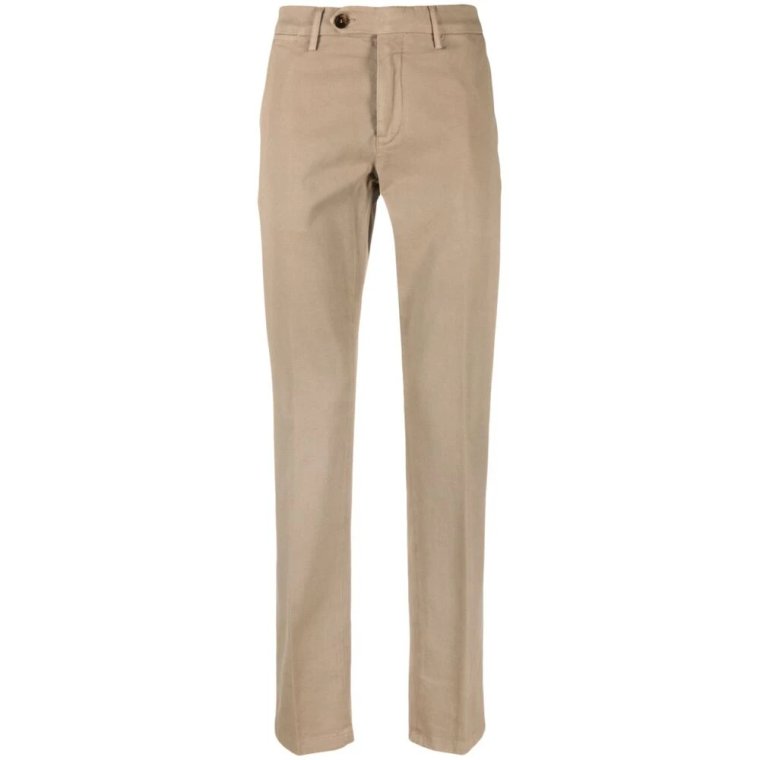 Beige Straight-Leg Chinos Canali