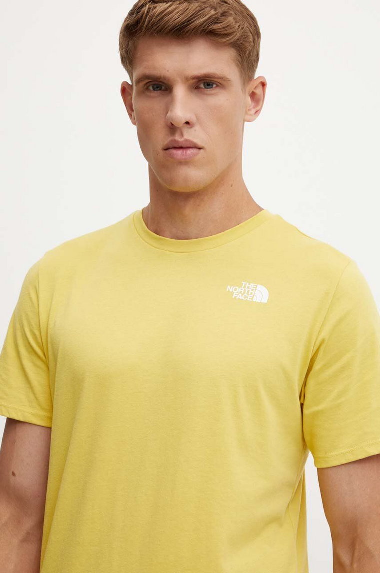 The North Face t-shirt sportowy Foundation Heatgraphic kolor żółty z nadrukiem NF0A882XQOA1