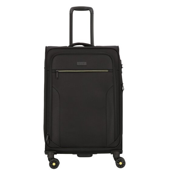 d&n Travel Line 9704 4 kółka Walizka M 68 cm z plisą rozprężną black