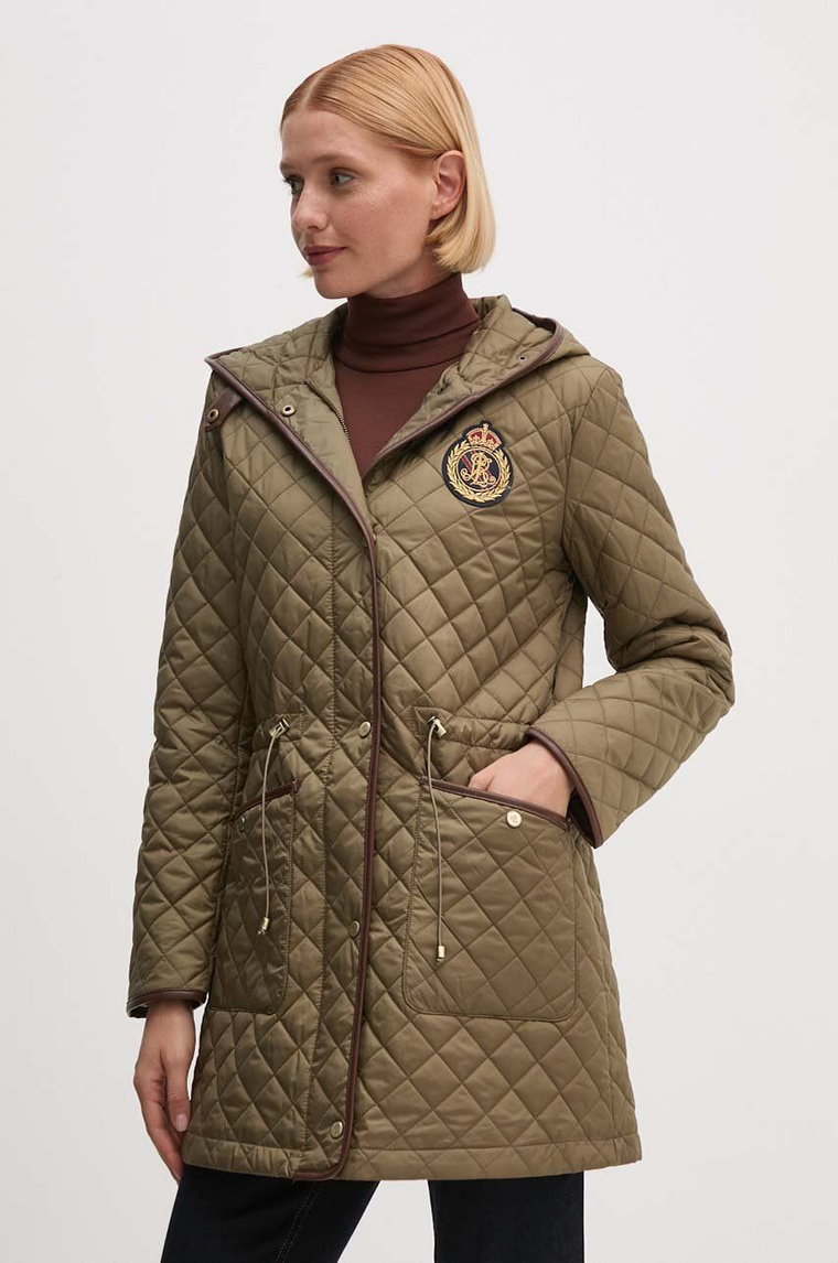 Lauren Ralph Lauren parka damska kolor zielony przejściowa 297951264