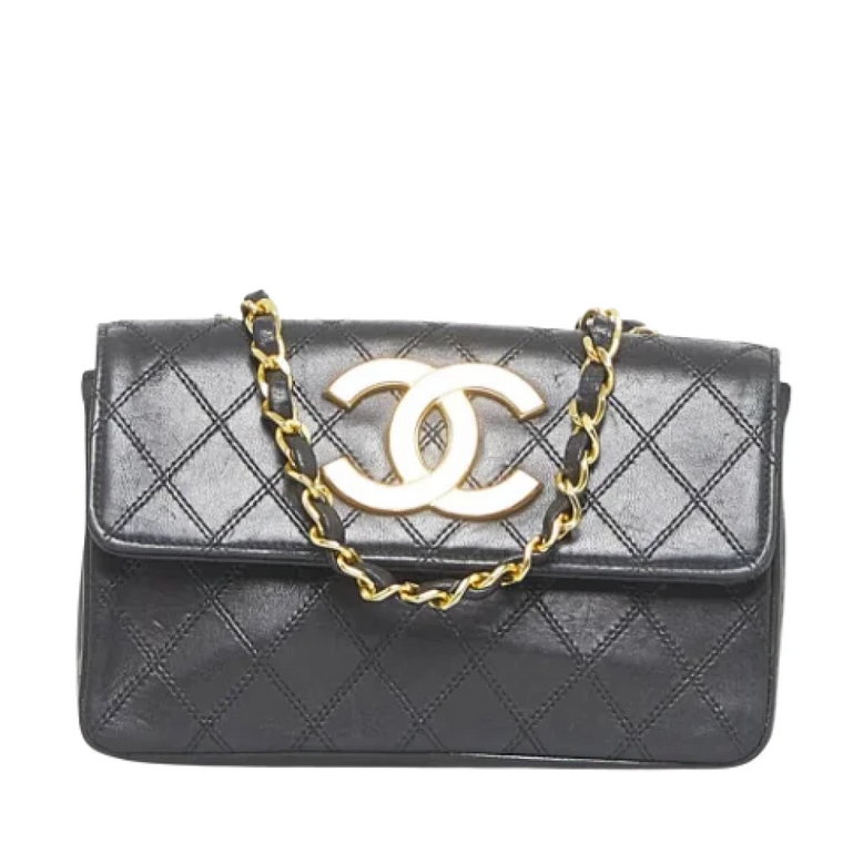 Czarna skórzana torebka Chanel Flap Chanel Vintage