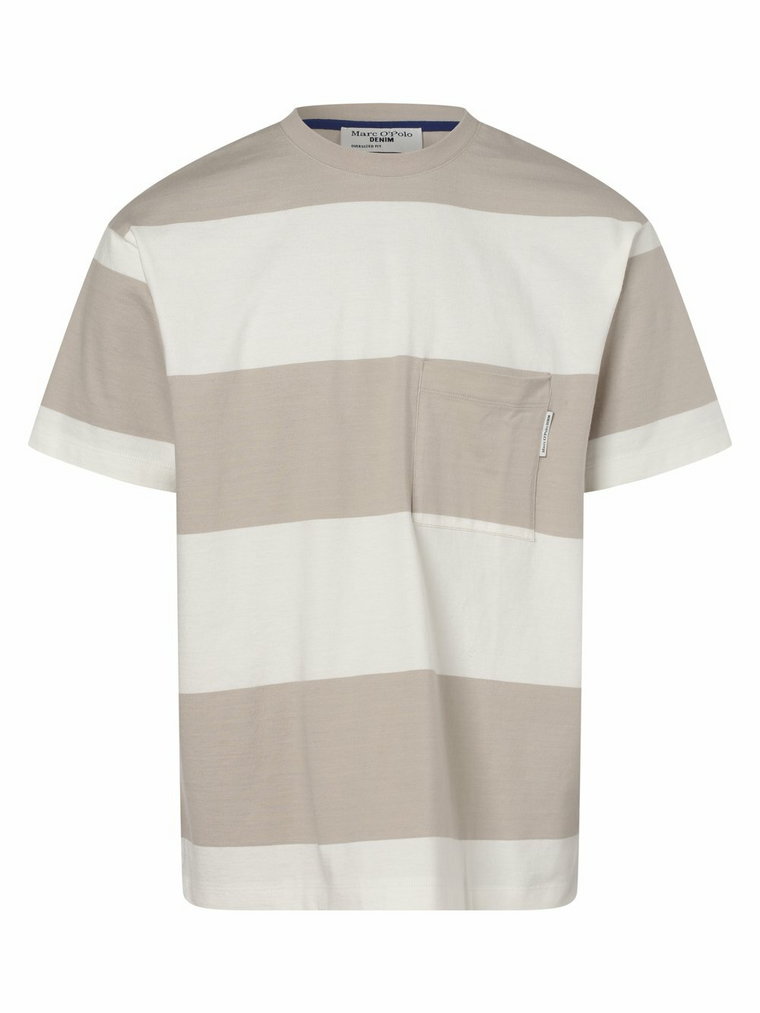 Marc O'Polo Denim - T-shirt męski, beżowy|biały