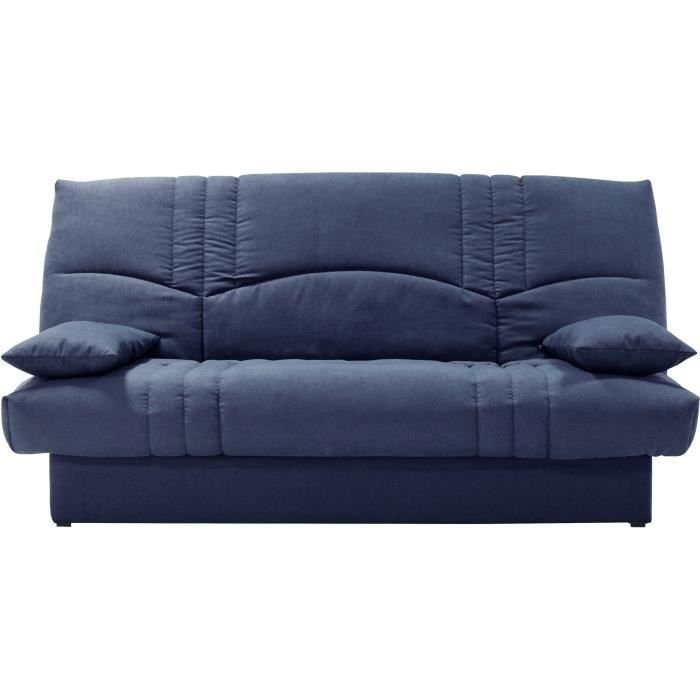 3-osobowa rozkładana sofa THELMA - Ciemnoniebieska tkanina Soro - Łóżko 125x190 cm - dł. 190 x gł. 92 x wys. 96 cm