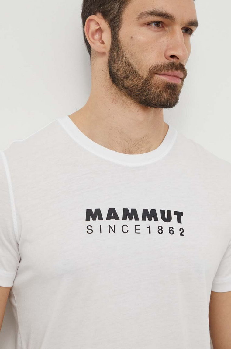 Mammut t-shirt sportowy Mammut Core kolor biały z nadrukiem