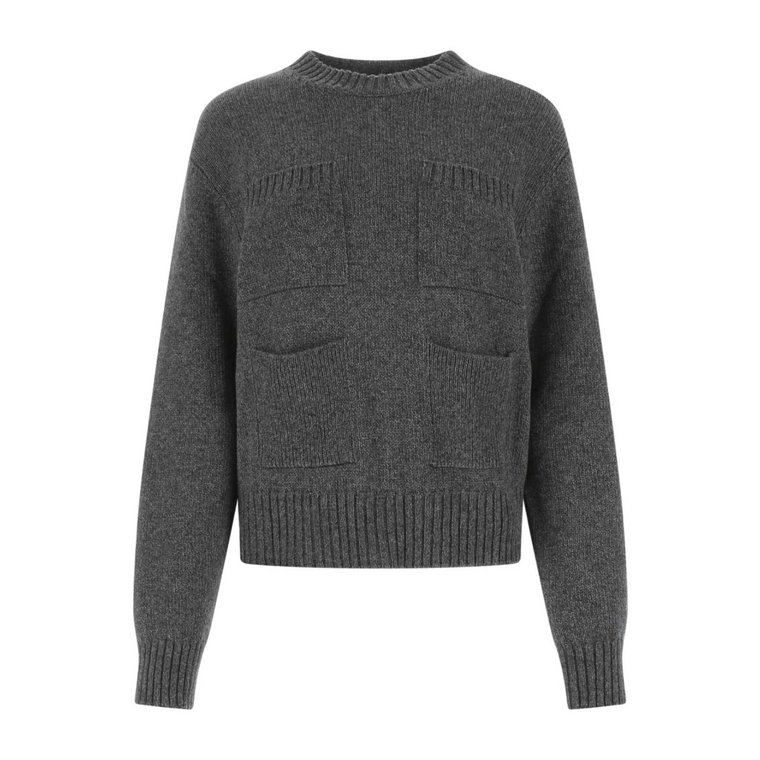 Przytulny, ciemnoszary sweter oversize Jil Sander