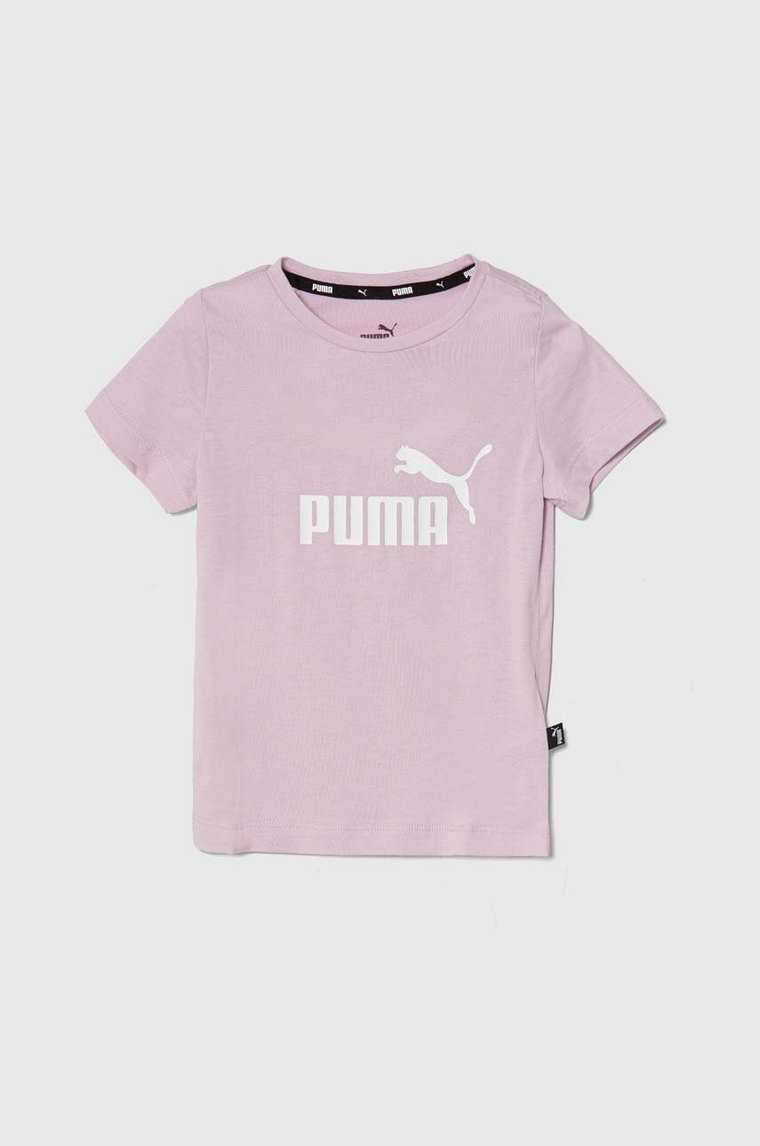 Puma t-shirt bawełniany dziecięcy kolor różowy